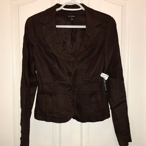 🧵 Le Chateau Brown Ruffle Blazer